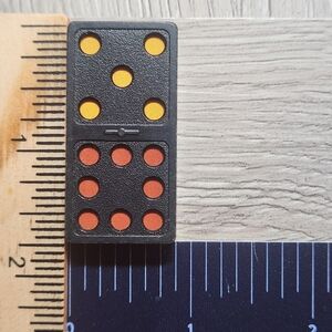 5:8 Vintage Whitman Replacement Domino Large Black Plastic Color Dots Dominoes